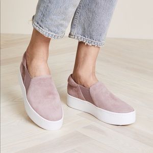 Vince mauve suede platform sneakers